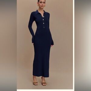 Meshki Midnight Black midi dress size small